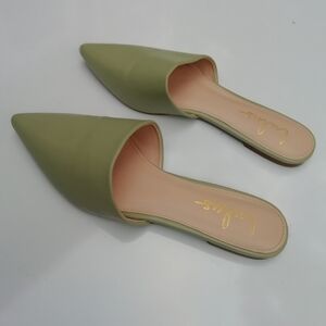 Lulu's Sage Green Pointed Mules